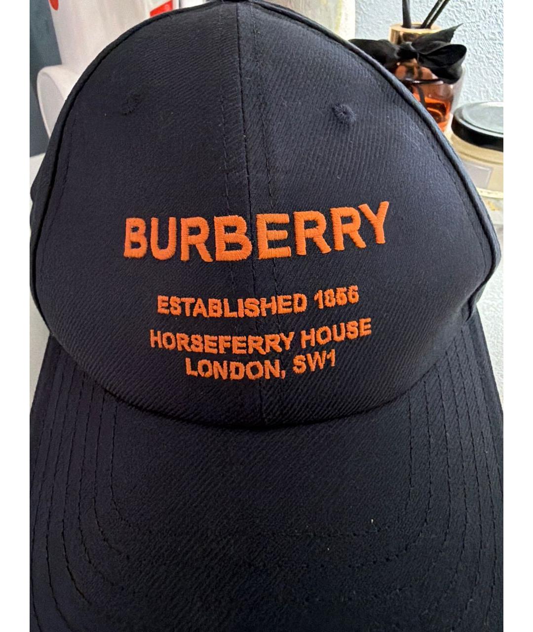 BURBERRY Темно-синяя хлопковая кепка/бейсболка, фото 4