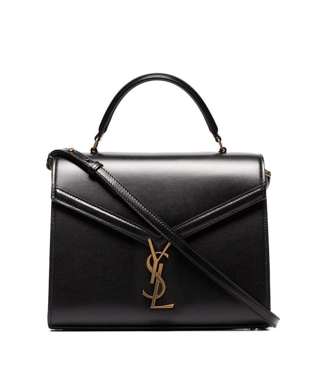 SAINT LAURENT Черная кожаная сумка через плечо, фото 1