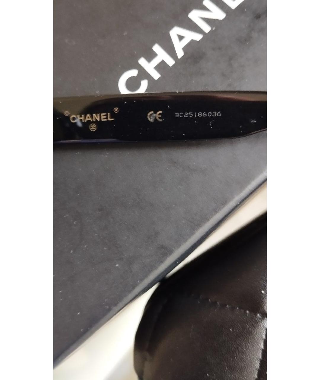 CHANEL Черные пластиковые солнцезащитные очки, фото 8