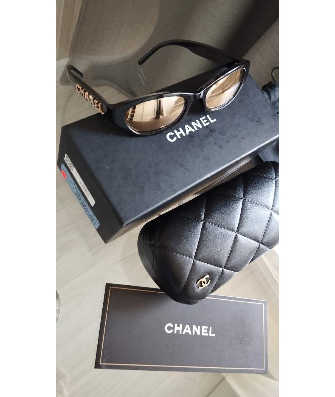 CHANEL Черные пластиковые солнцезащитные очки, фото 9