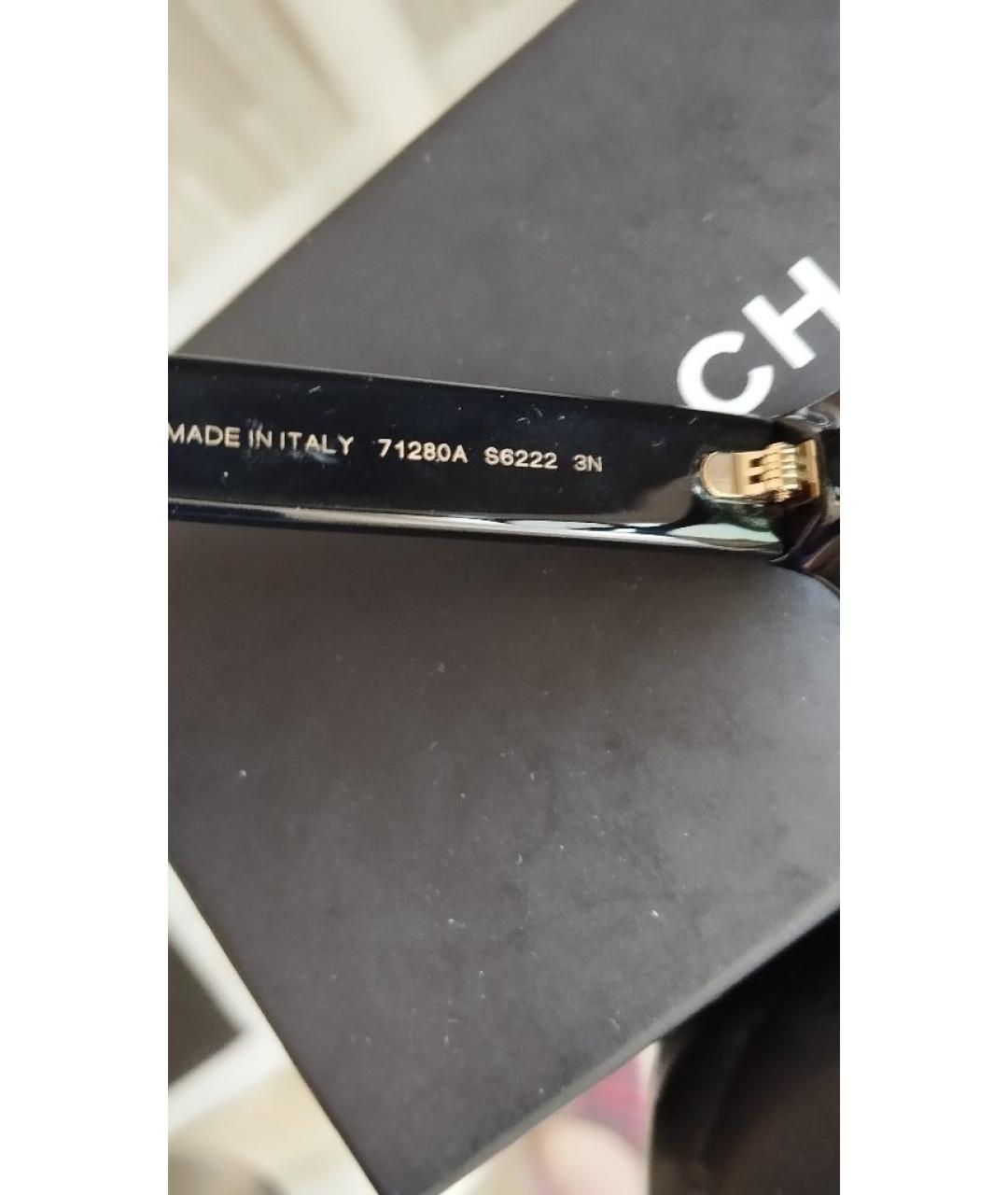 CHANEL Черные пластиковые солнцезащитные очки, фото 4
