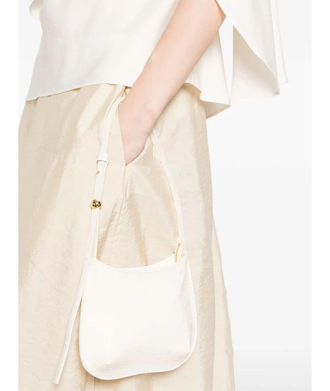 JACQUEMUS Белая кожаная сумка через плечо, фото 2