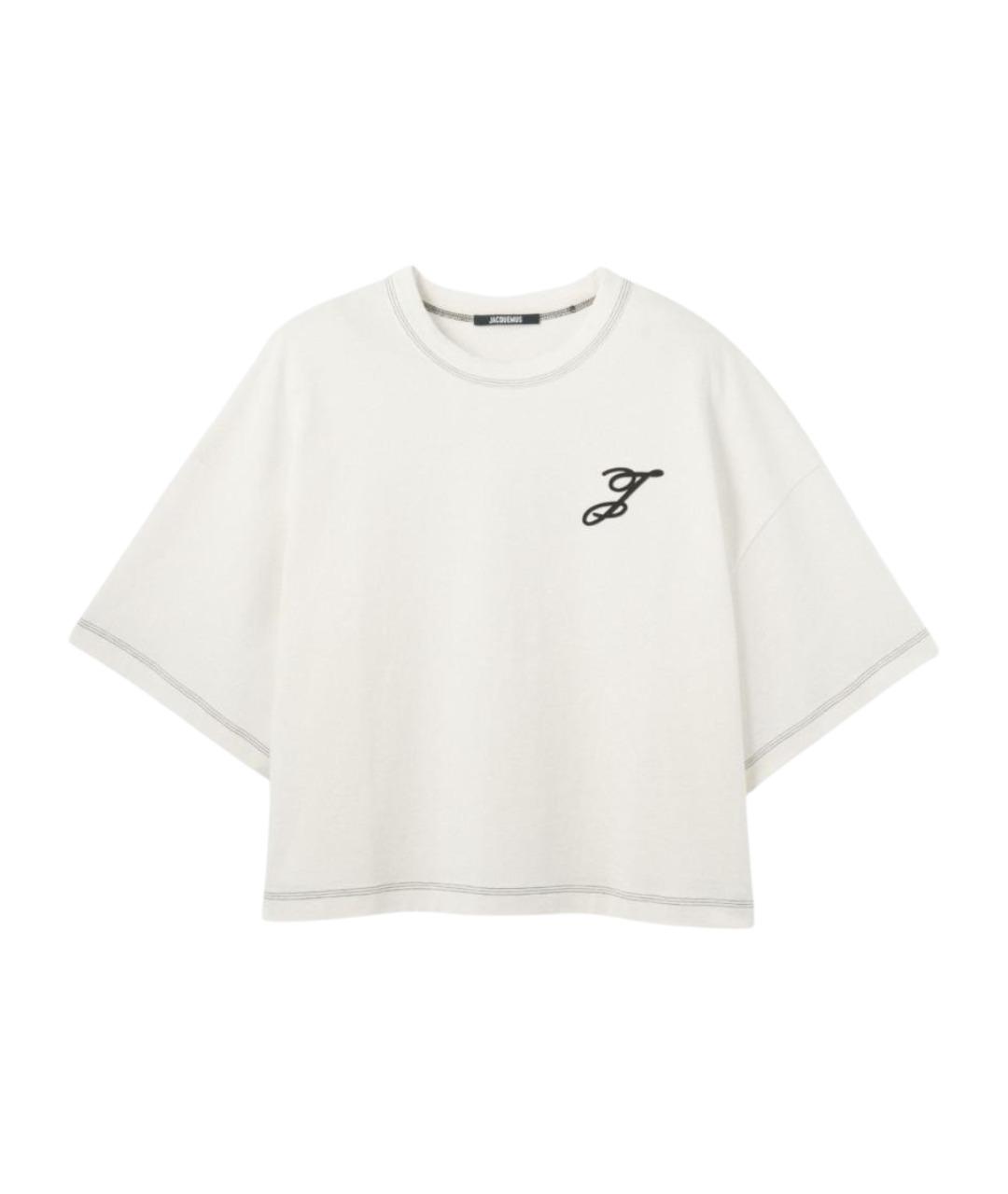JACQUEMUS Белая хлопковая футболка, фото 1