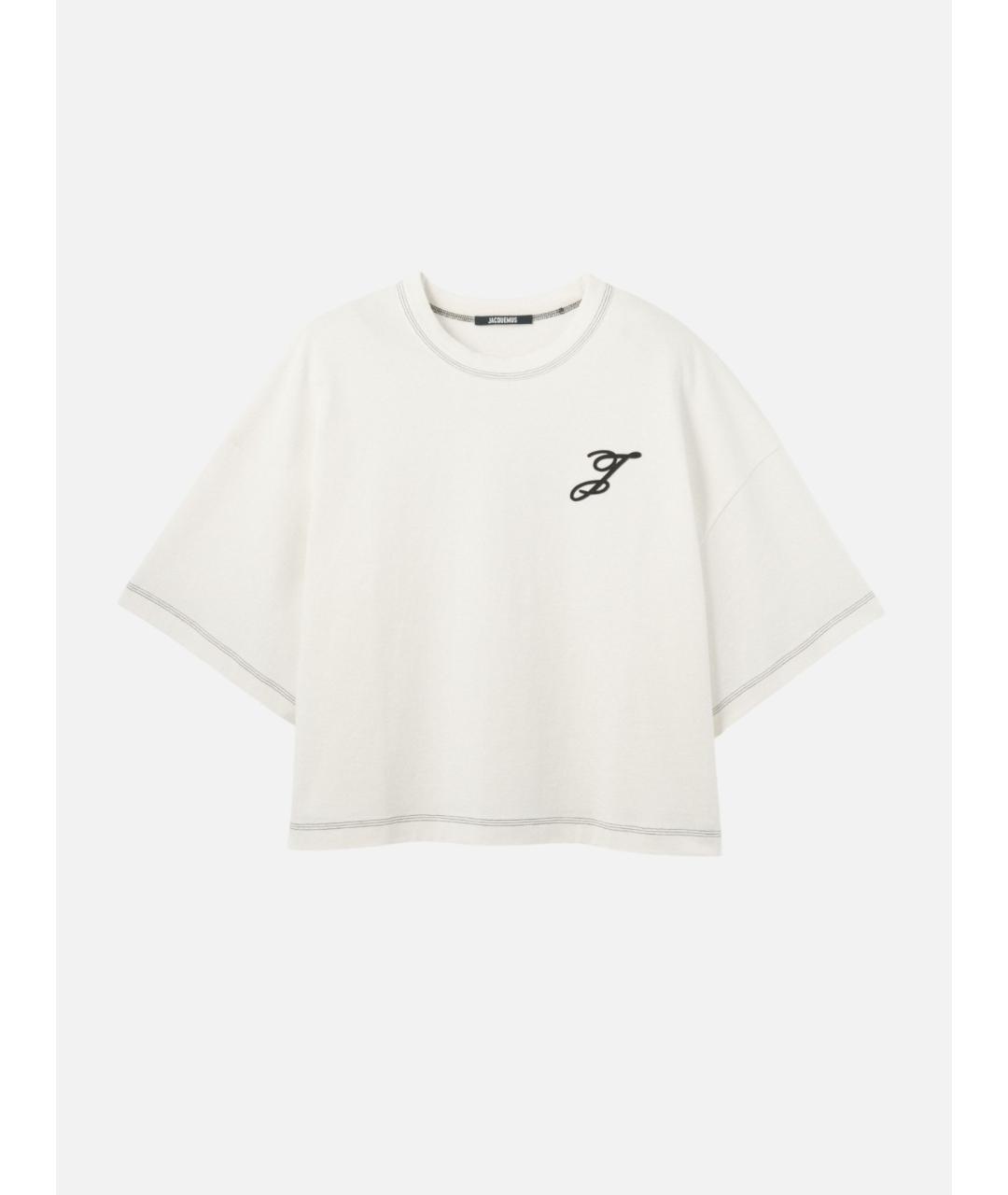 JACQUEMUS Белая хлопковая футболка, фото 5