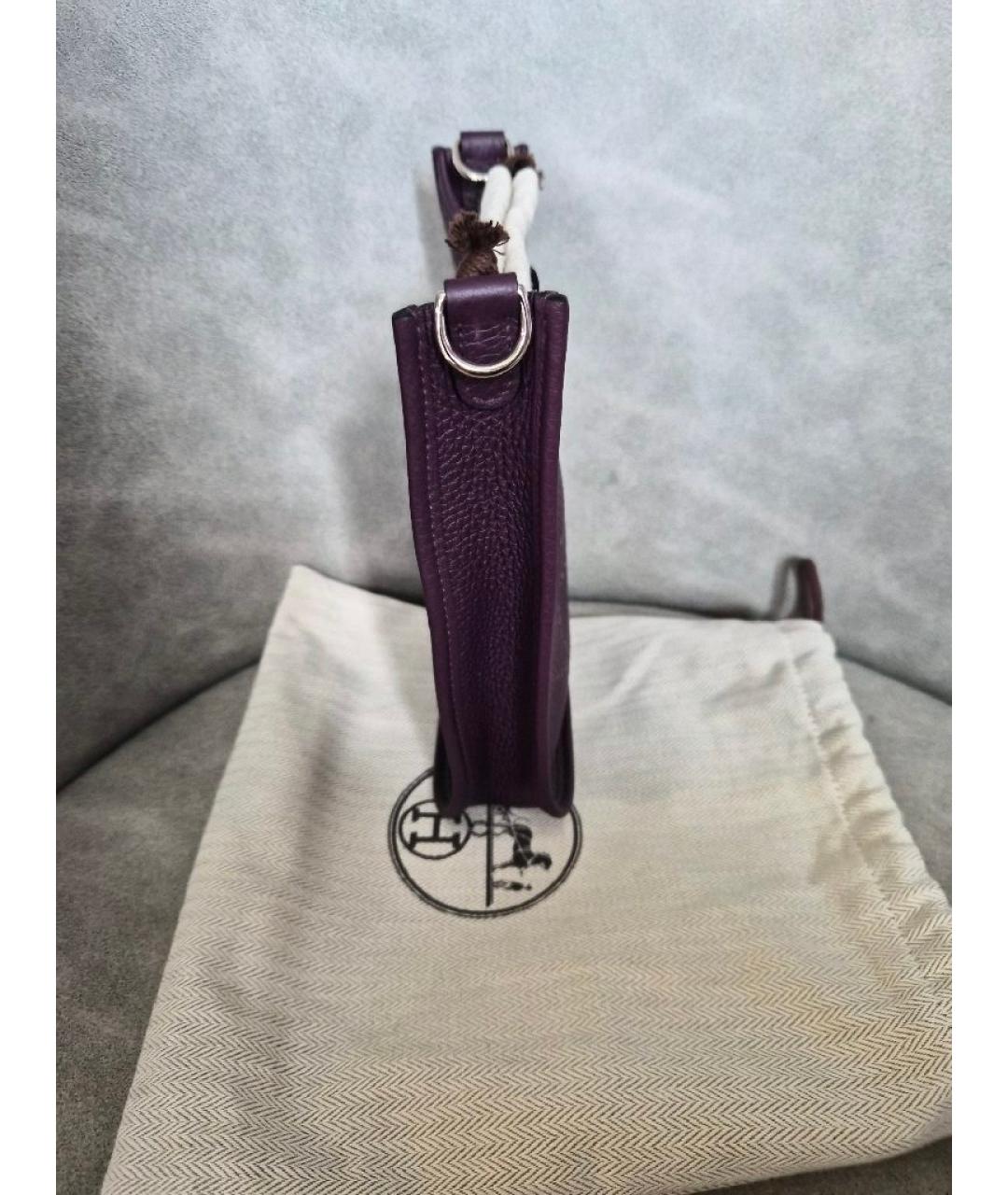 HERMES Фиолетовая кожаная сумка через плечо, фото 3