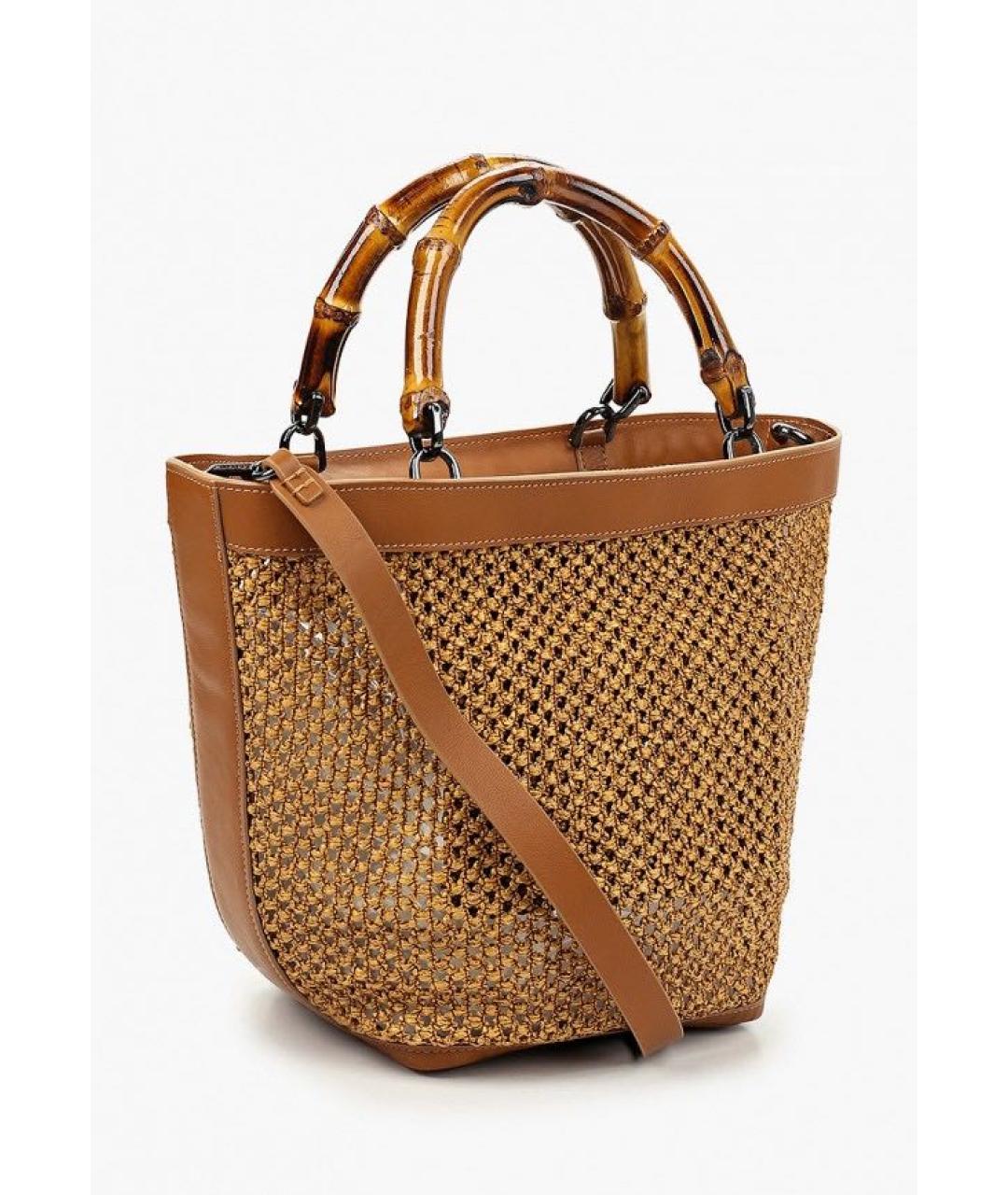 WEEKEND MAX MARA Оранжевая плетеная пляжная сумка, фото 2