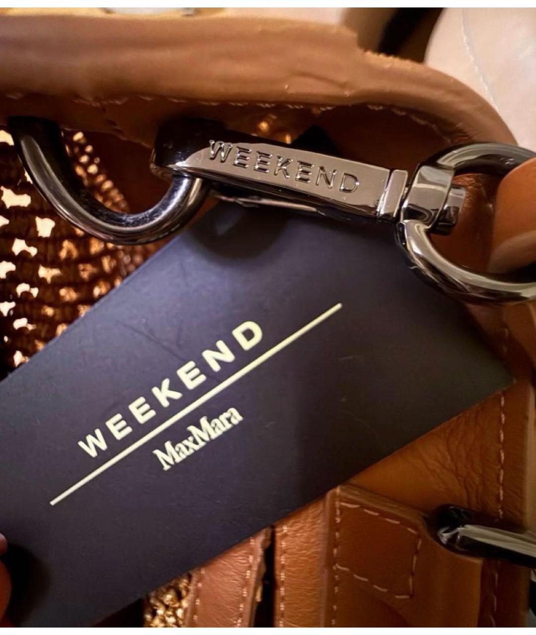 WEEKEND MAX MARA Оранжевая плетеная пляжная сумка, фото 8