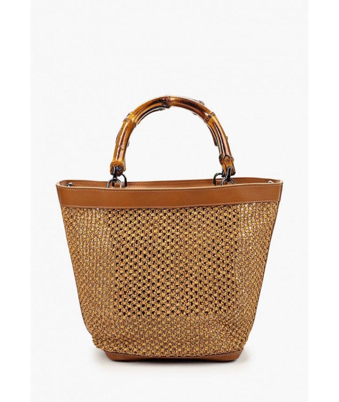 WEEKEND MAX MARA Оранжевая плетеная пляжная сумка, фото 1