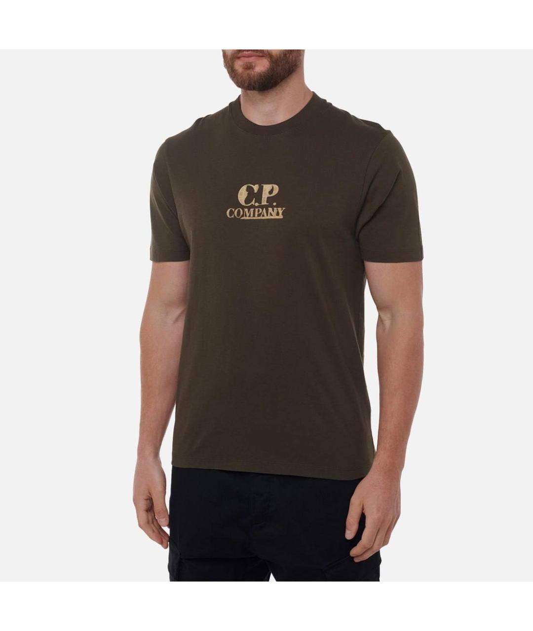 CP COMPANY Хаки хлопковая футболка, фото 4