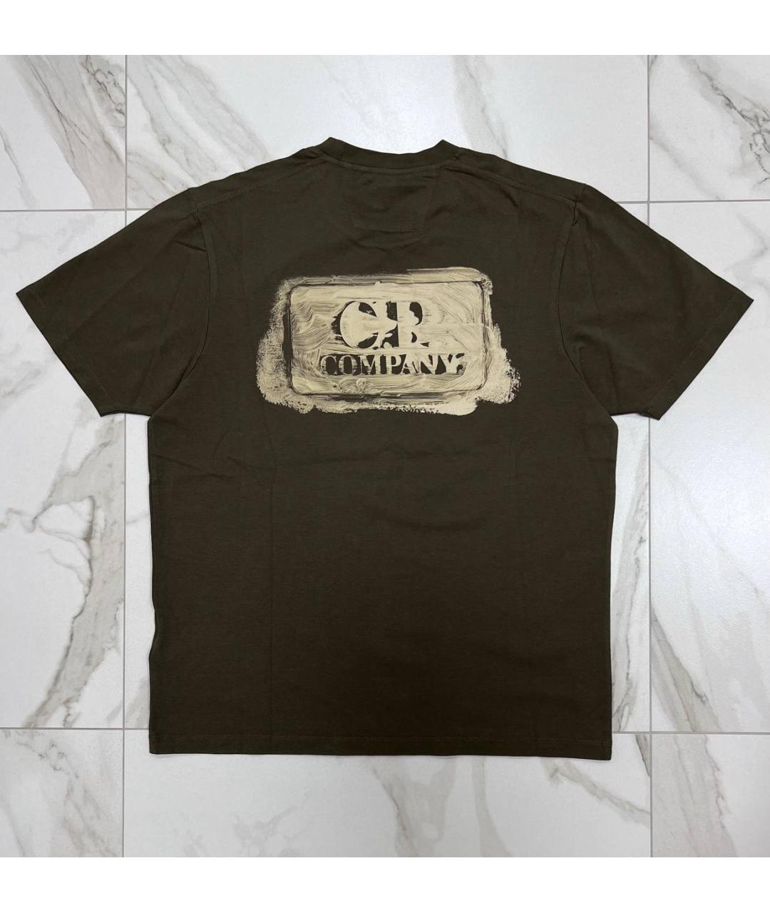 CP COMPANY Хаки хлопковая футболка, фото 2