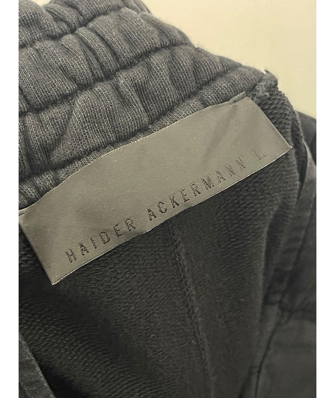 HAIDER ACKERMANN Черные хлопковые повседневные брюки, фото 4