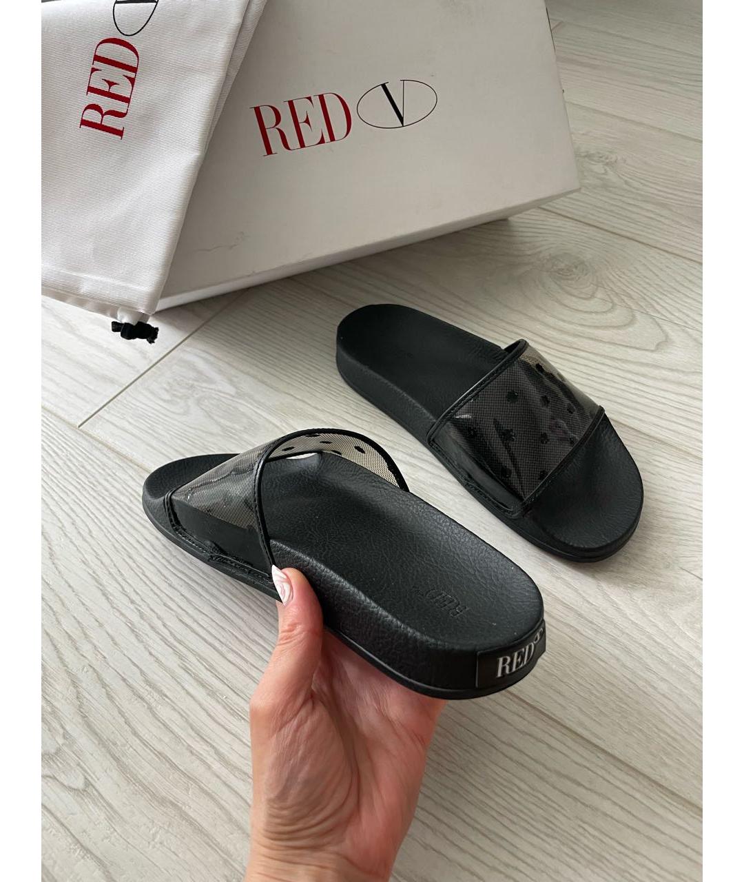 RED VALENTINO Черные шлепанцы, фото 3