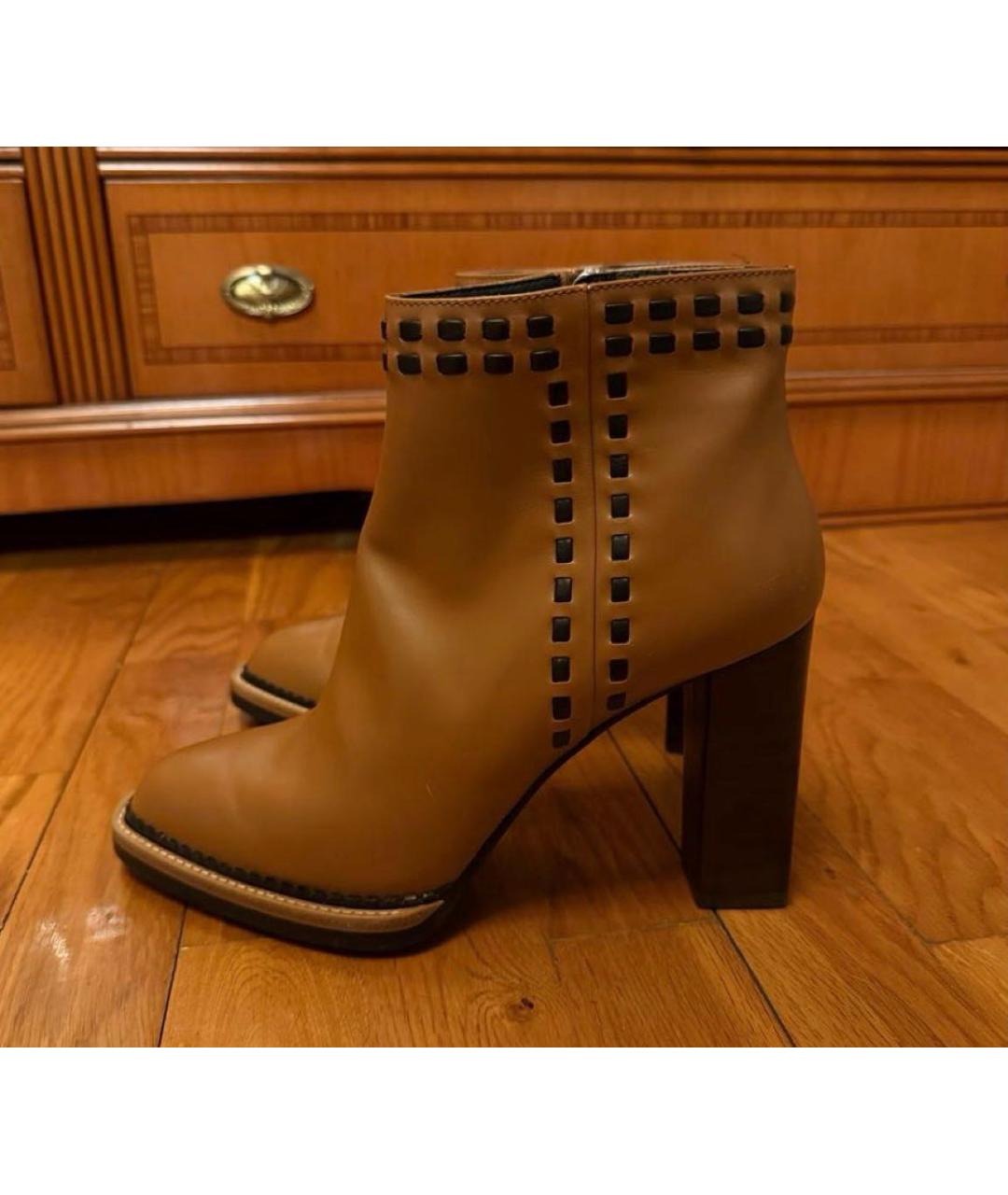 TOD'S Оранжевые кожаные ботильоны, фото 2