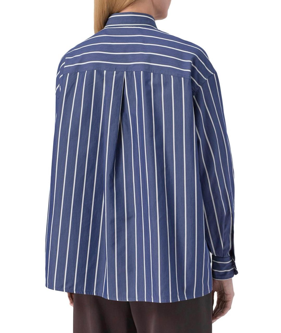 BRUNELLO CUCINELLI Темно-синяя хлопковая рубашка, фото 3