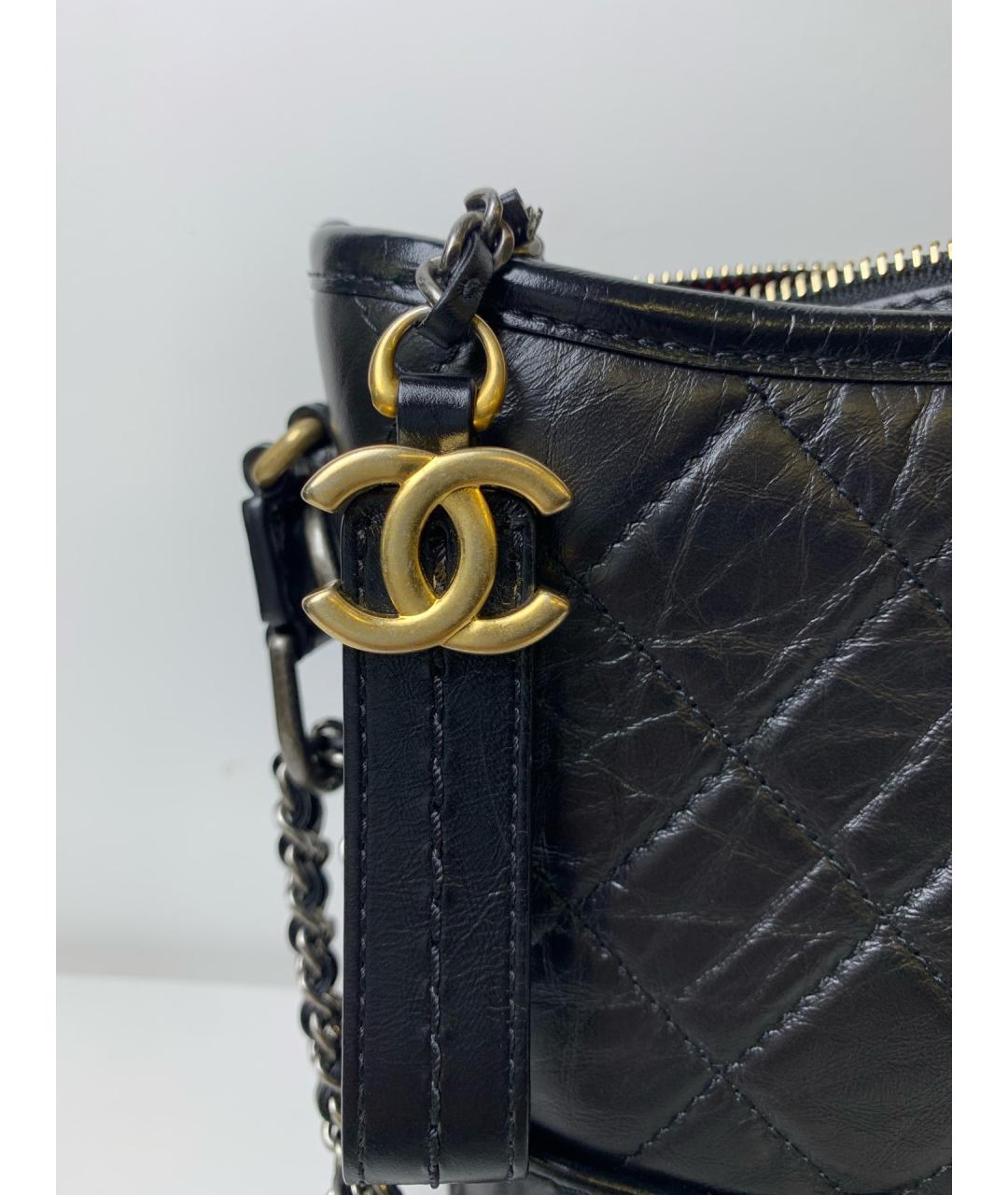 CHANEL Черная кожаная сумка через плечо, фото 6