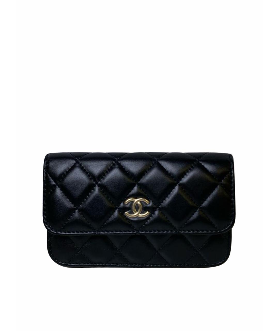 CHANEL Черная кожаная поясная сумка, фото 1