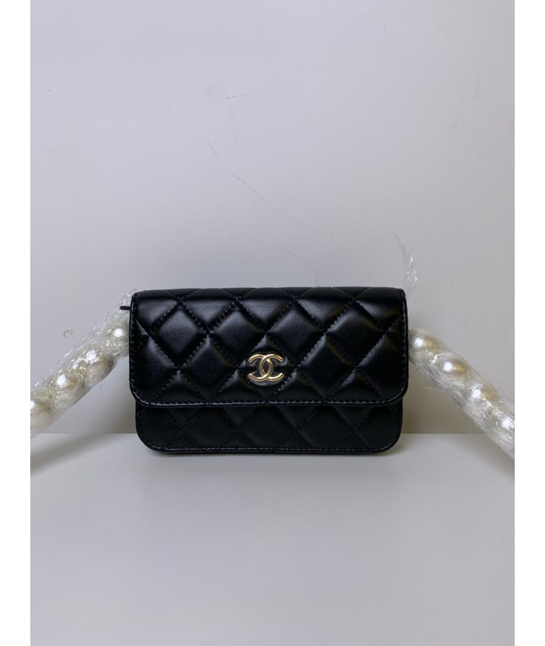 CHANEL Черная кожаная поясная сумка, фото 9