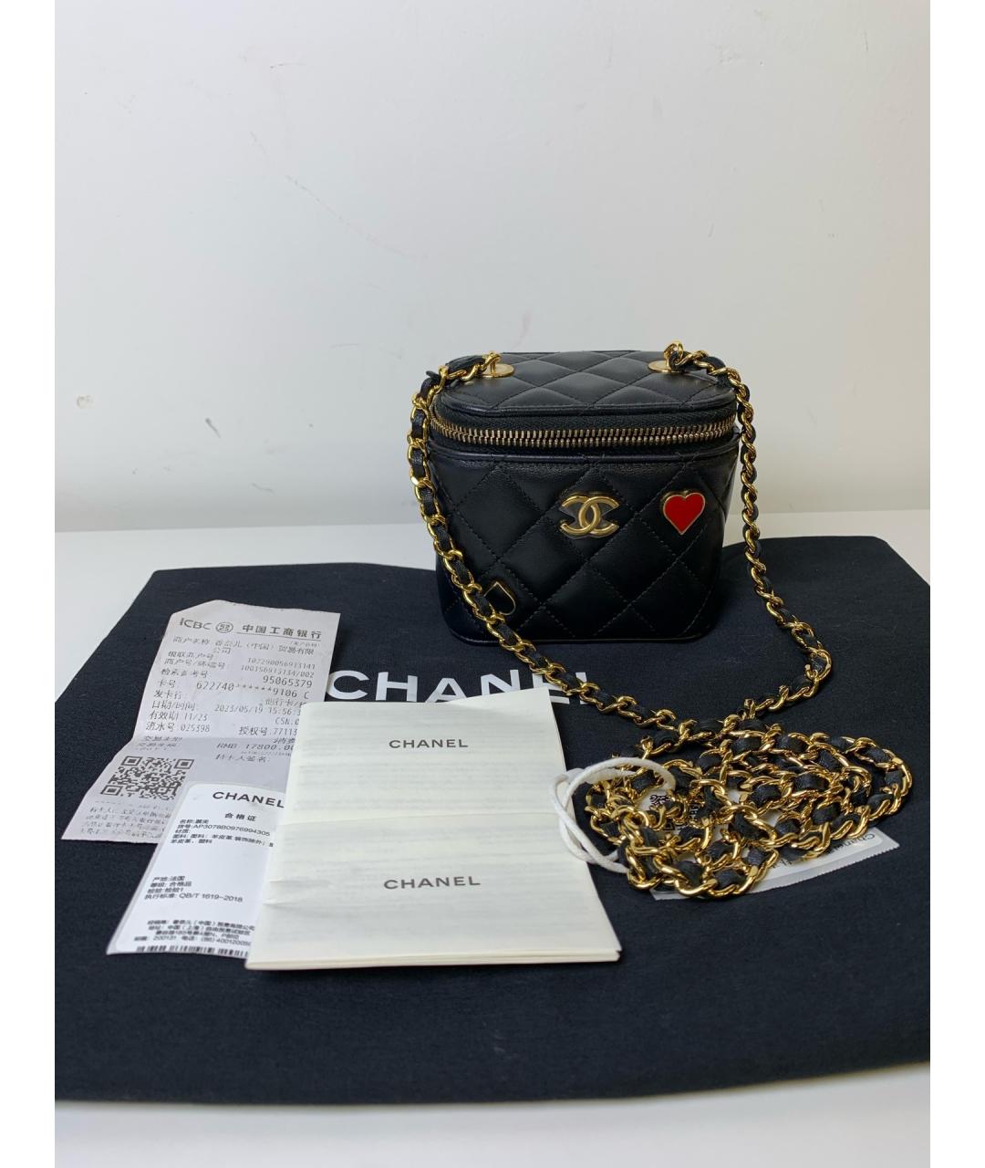 CHANEL Черная кожаная сумка через плечо, фото 6