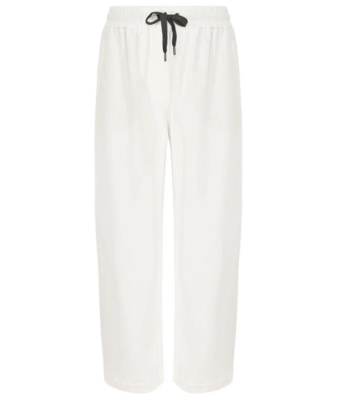 BRUNELLO CUCINELLI Белые хлопковые брюки широкие, фото 1