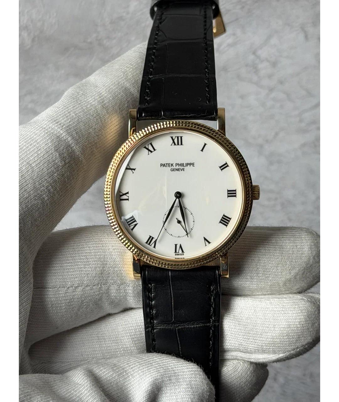 PATEK PHILIPPE Белые часы из желтого золота, фото 2