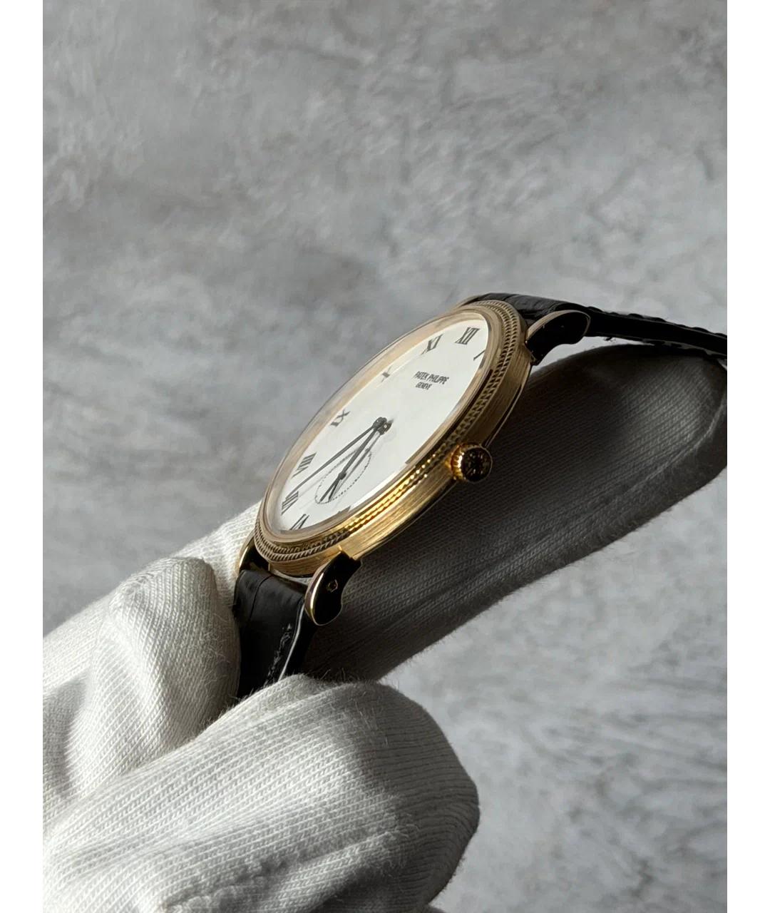 PATEK PHILIPPE Белые часы из желтого золота, фото 3
