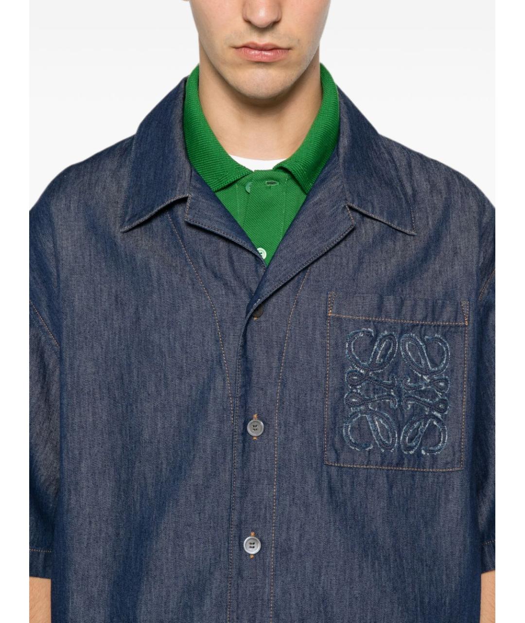 LOEWE Синяя хлопковая кэжуал рубашка, фото 3