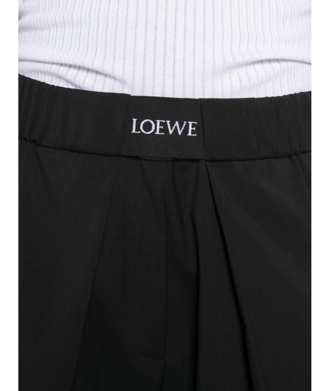 LOEWE Черные шерстяные прямые брюки, фото 2