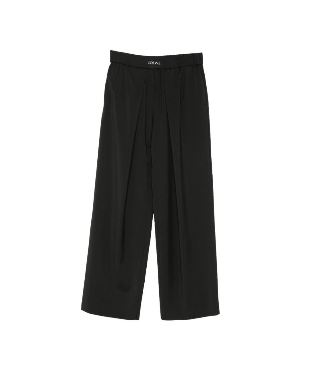 LOEWE Черные шерстяные прямые брюки, фото 1