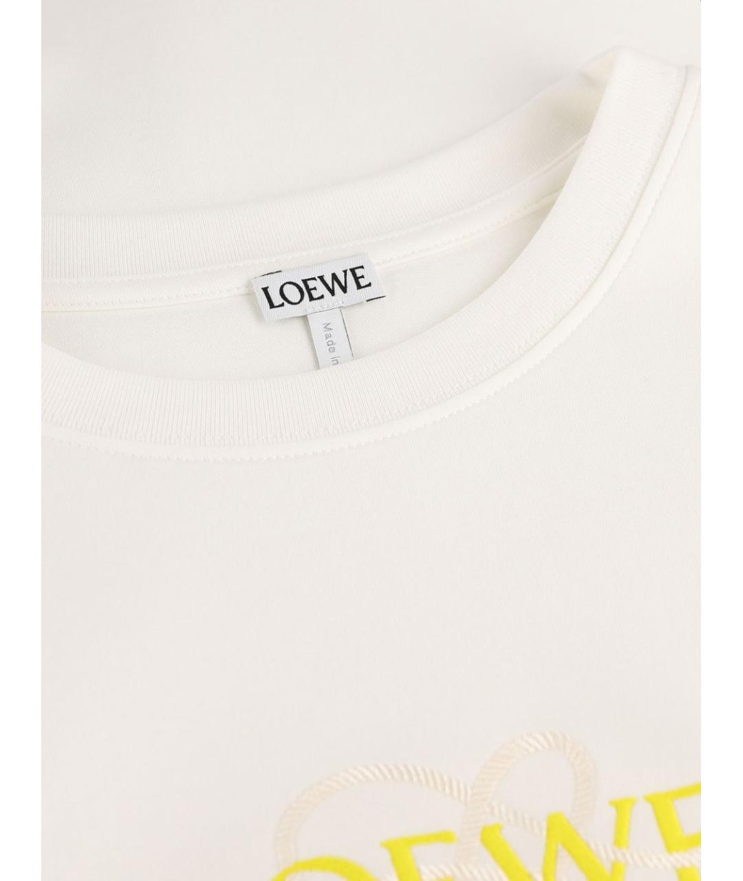 LOEWE Белая хлопковая футболка, фото 2