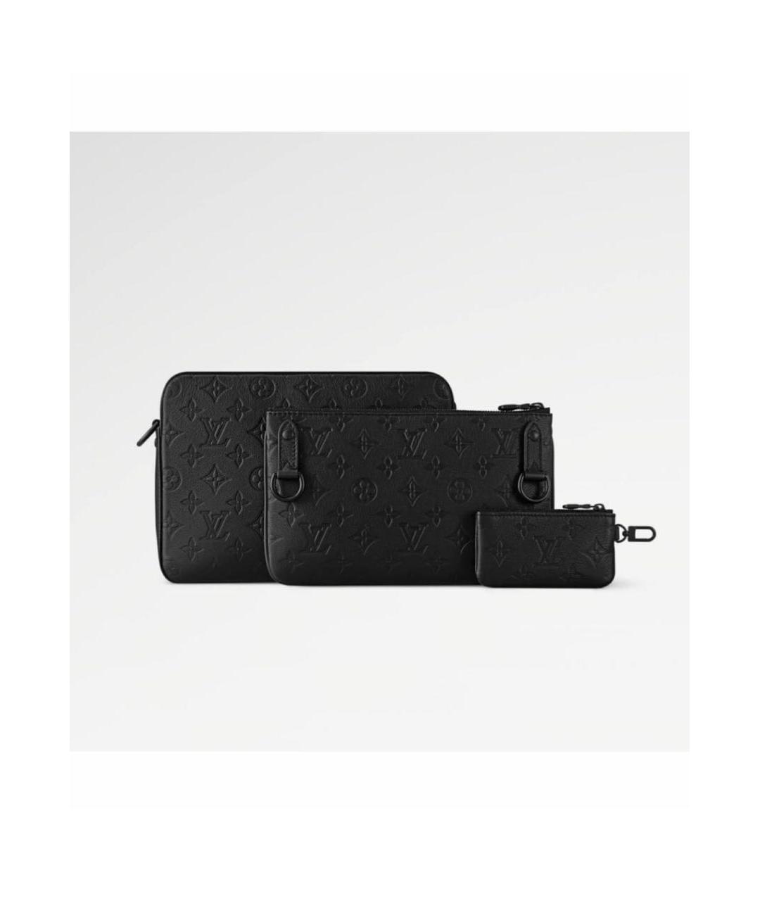 LOUIS VUITTON Черная кожаная сумка на плечо, фото 3