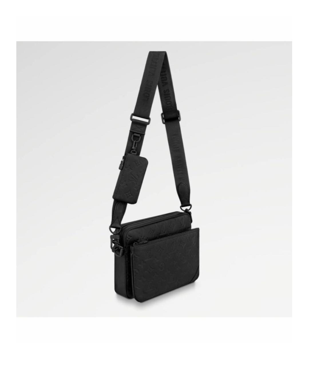 LOUIS VUITTON Черная кожаная сумка на плечо, фото 2
