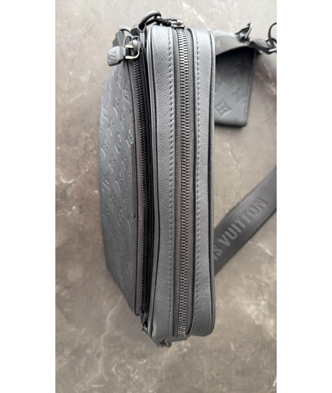 LOUIS VUITTON Черная кожаная сумка на плечо, фото 4