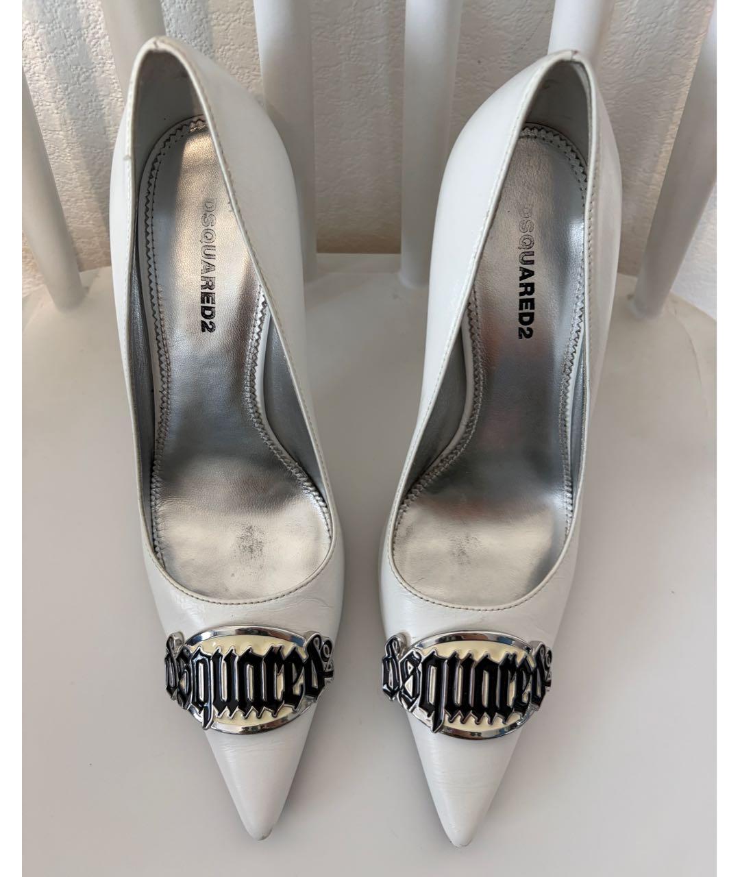 DSQUARED2 Белые кожаные туфли, фото 3