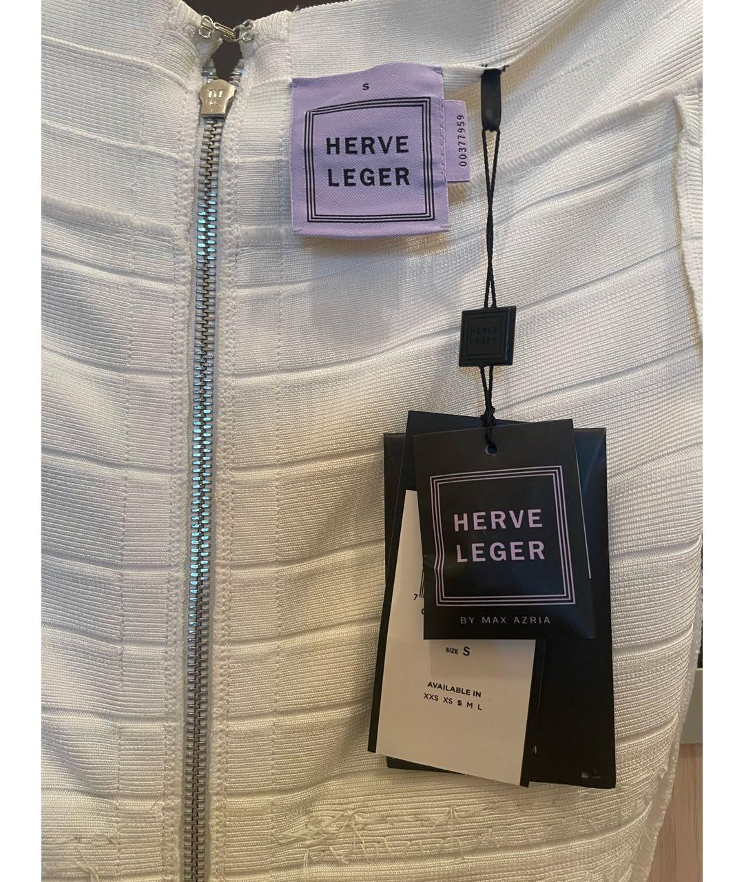 HERVE LEGER Белое вискозное коктейльное платье, фото 3