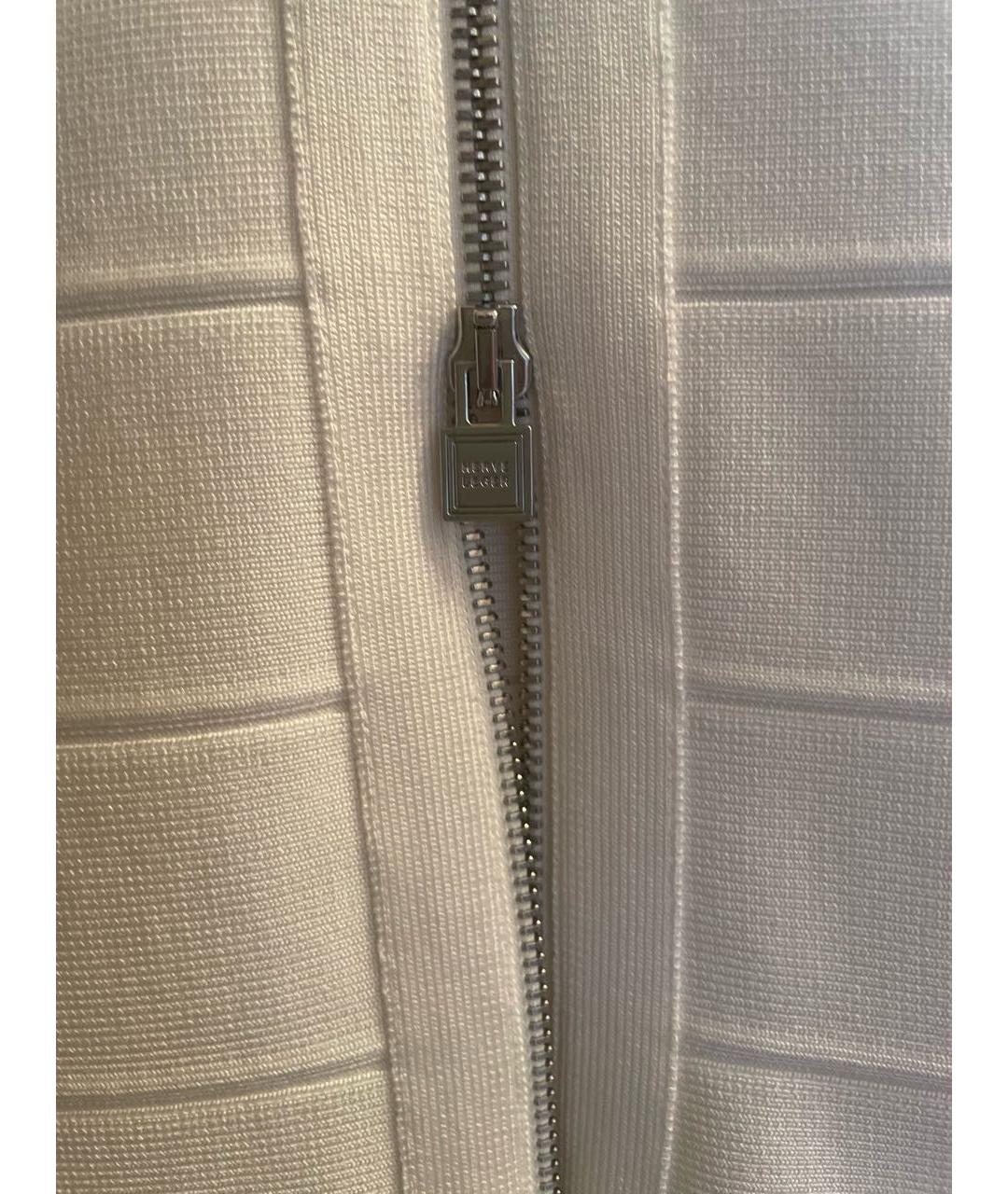 HERVE LEGER Белое вискозное коктейльное платье, фото 7