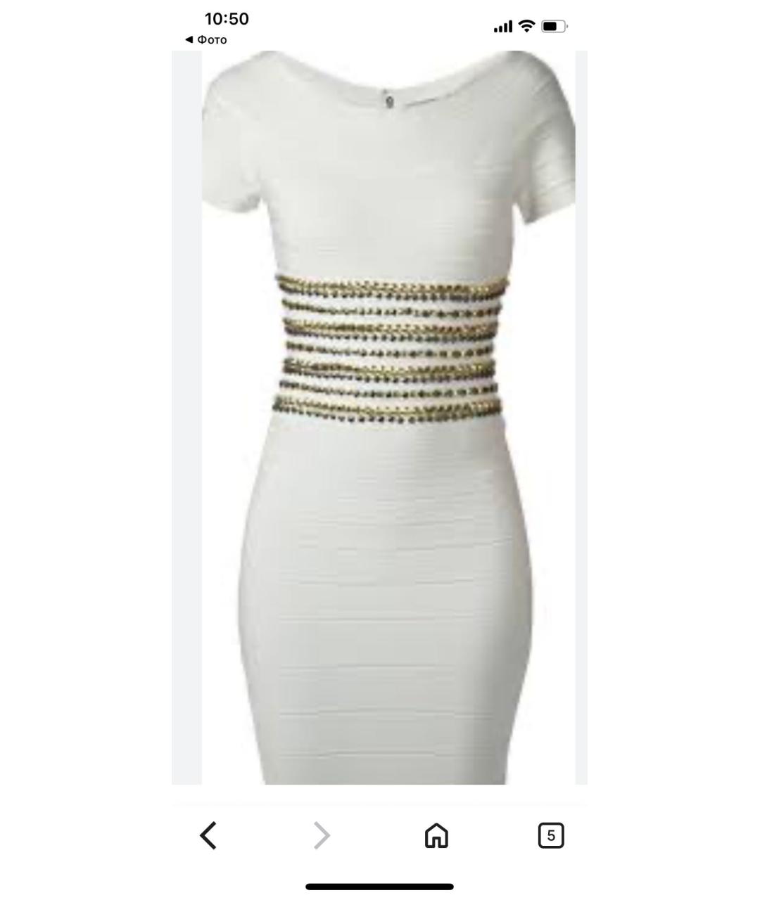 HERVE LEGER Белое вискозное коктейльное платье, фото 1