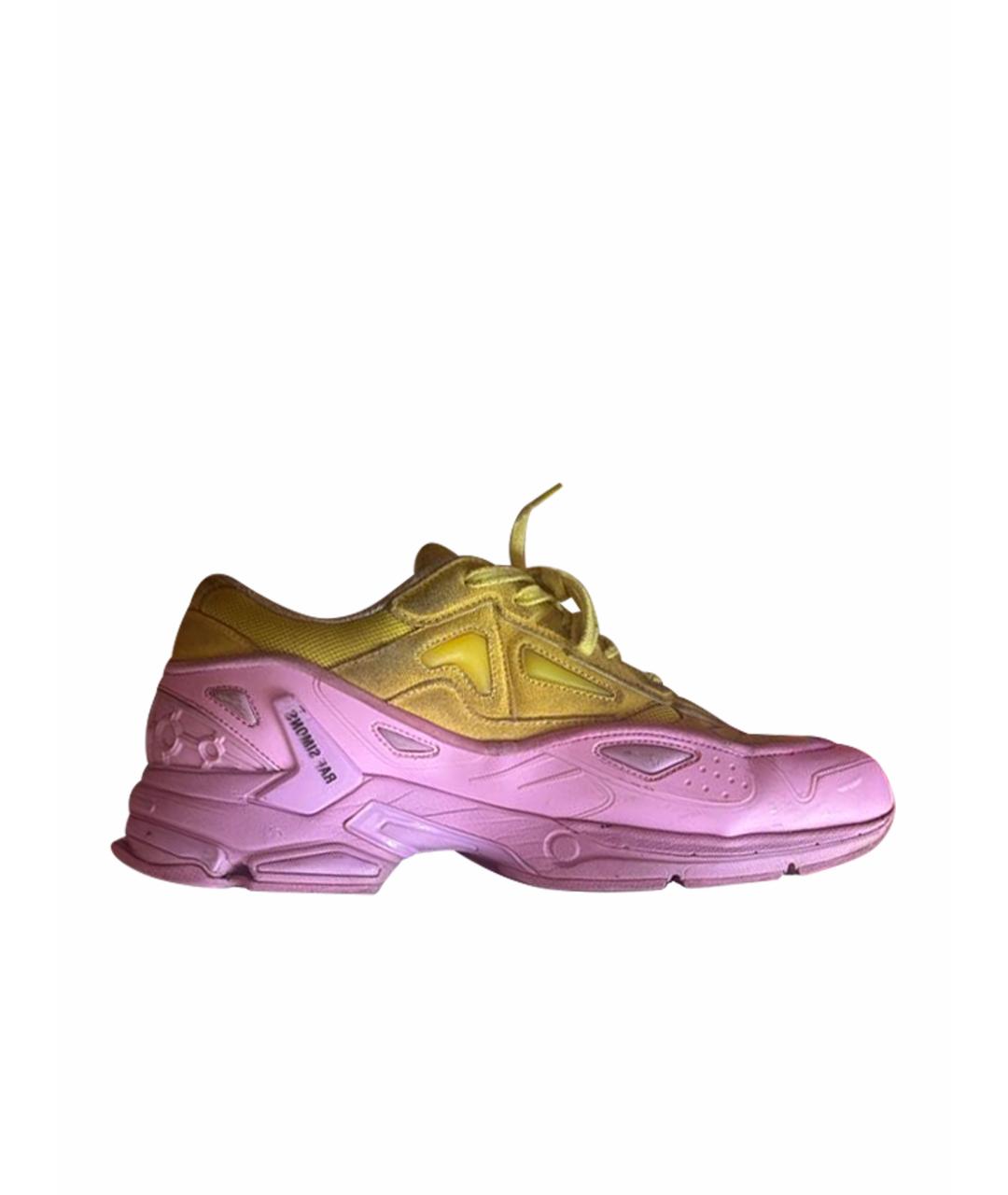 RAF SIMONS Желтые кожаные низкие кроссовки / кеды, фото 1