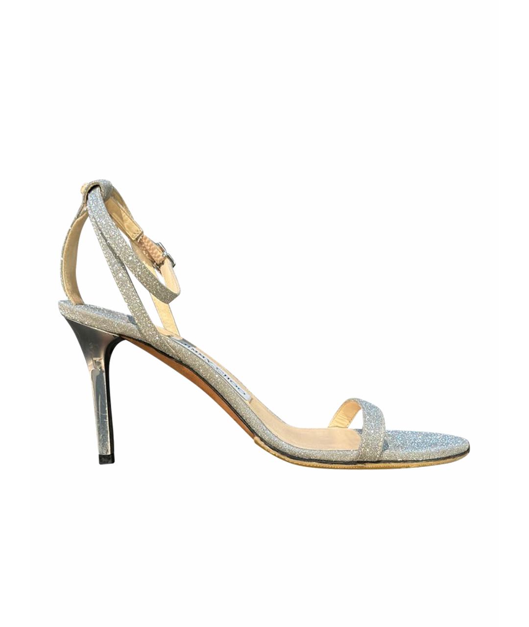 JIMMY CHOO Серебряные босоножки, фото 1