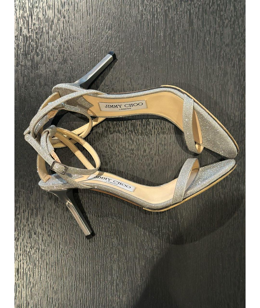 JIMMY CHOO Серебряные босоножки, фото 8