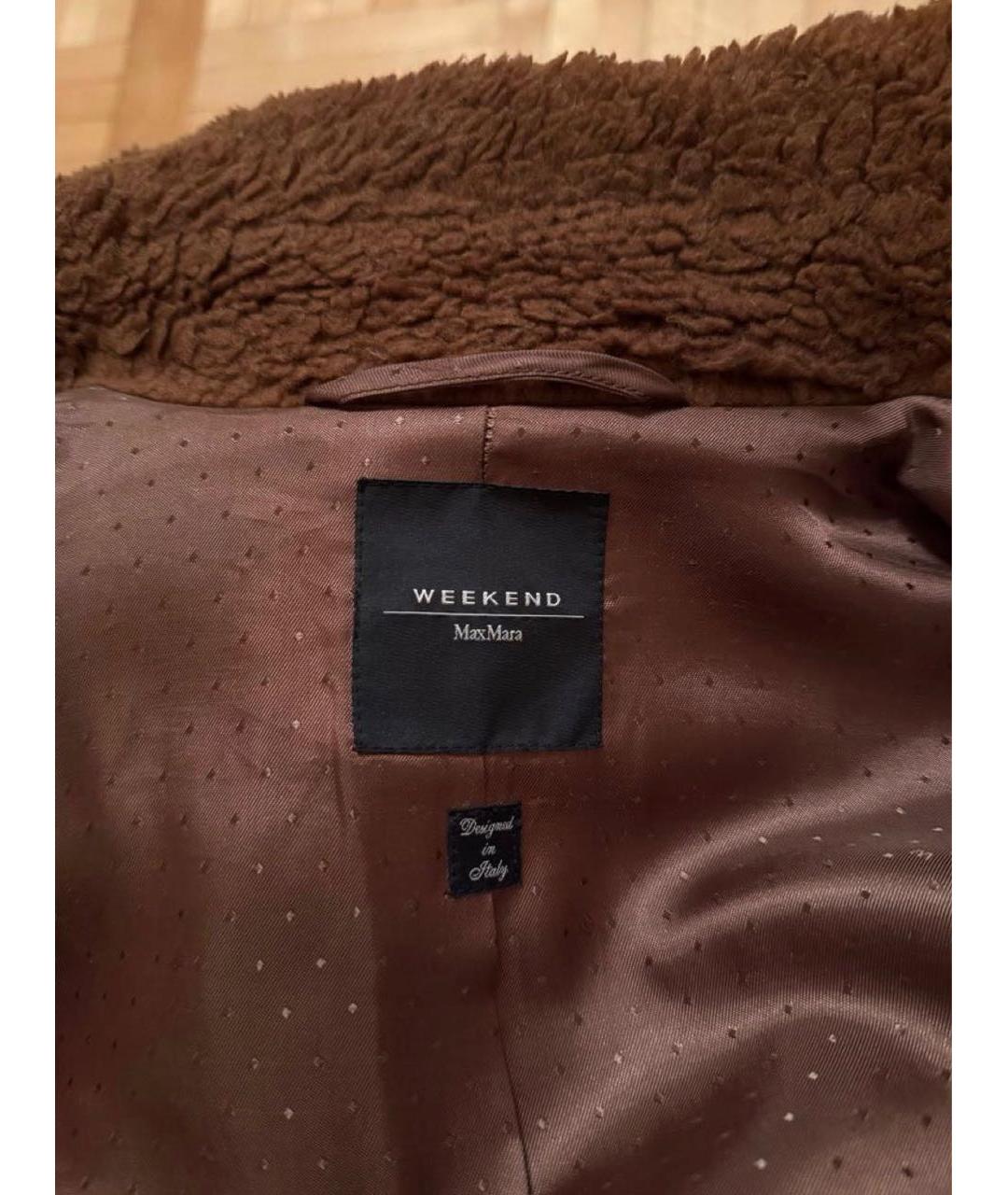 WEEKEND MAX MARA Коричневая шерстяная шуба, фото 4