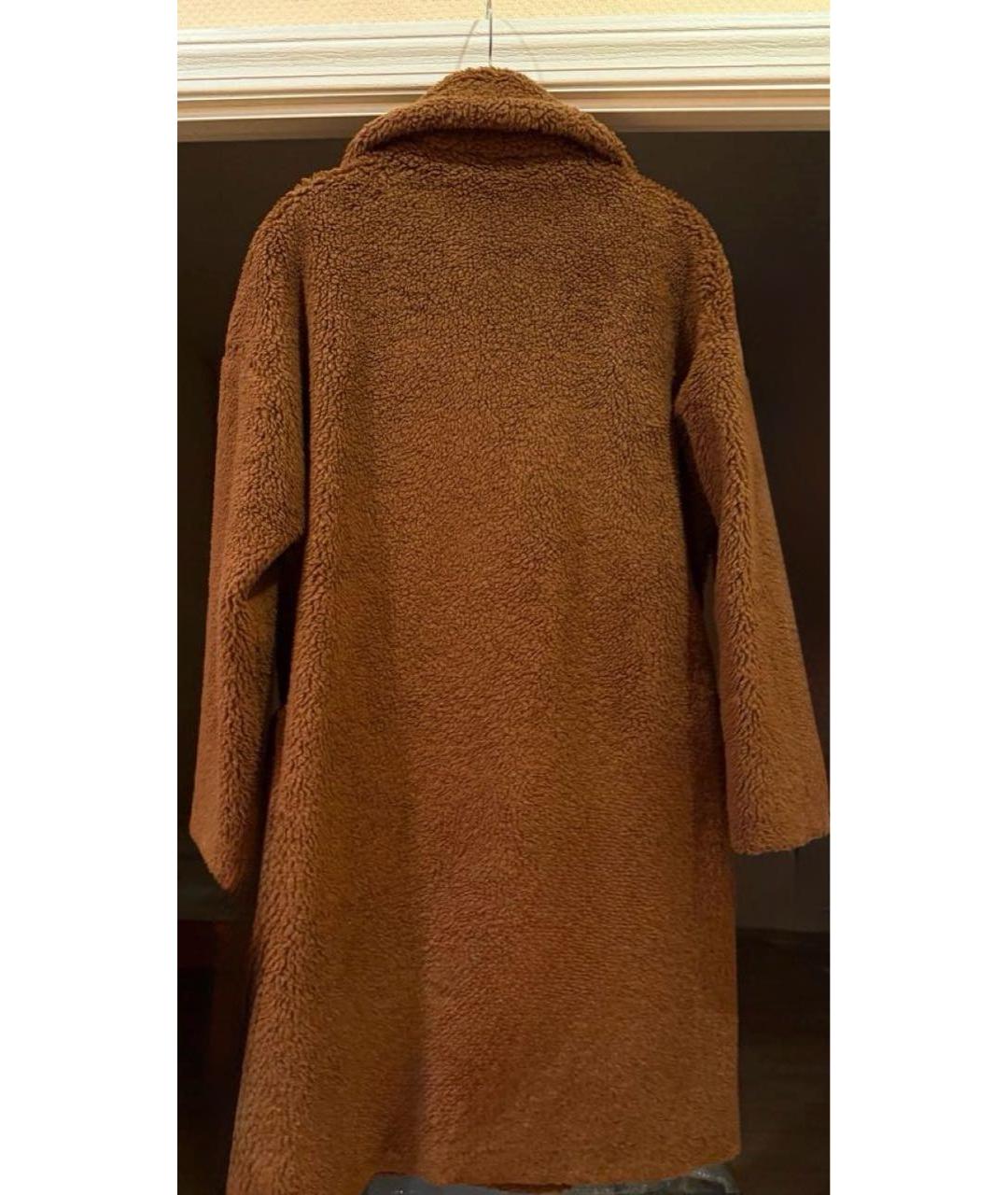 WEEKEND MAX MARA Коричневая шерстяная шуба, фото 2