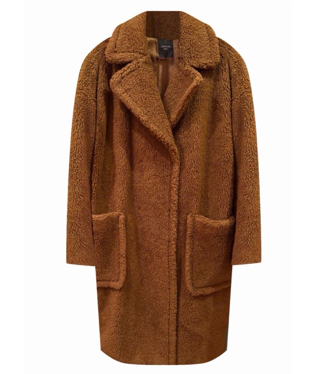 WEEKEND MAX MARA Коричневая шерстяная шуба, фото 1