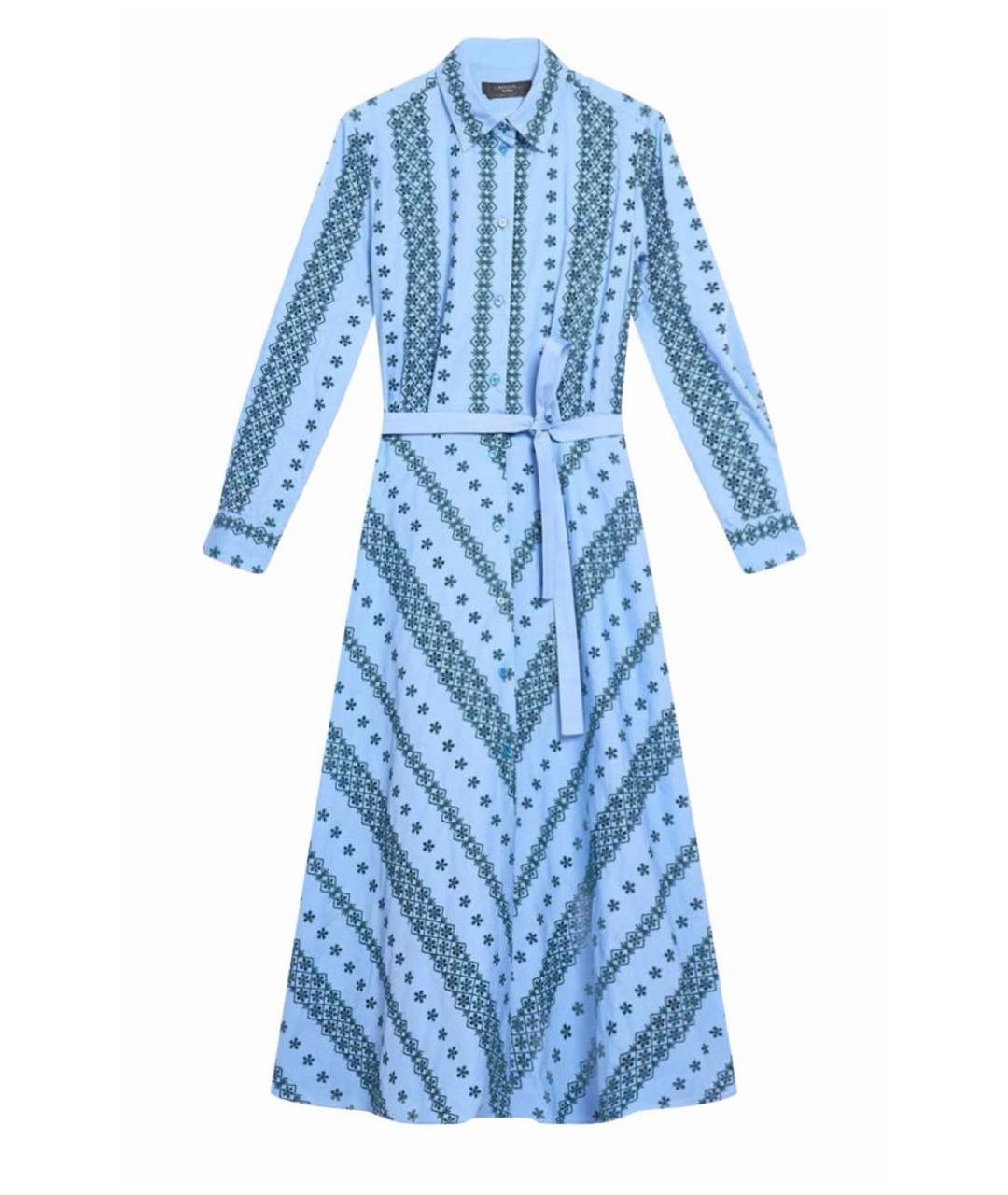 WEEKEND MAX MARA Голубое хлопковое повседневное платье, фото 1