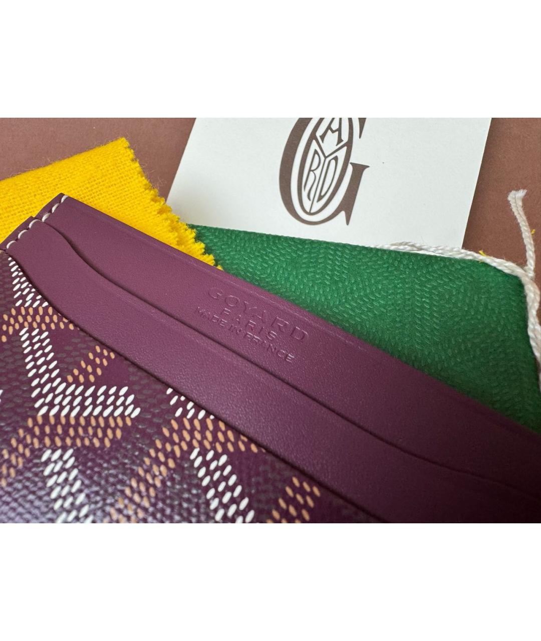 GOYARD Бордовый кожаный кардхолдер, фото 4