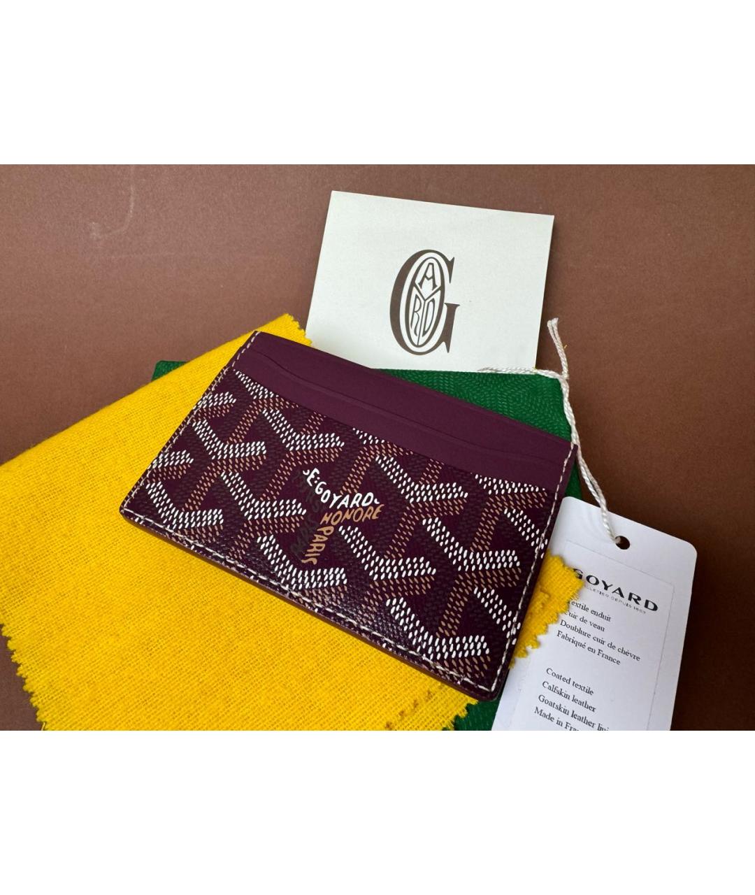 GOYARD Бордовый кожаный кардхолдер, фото 9