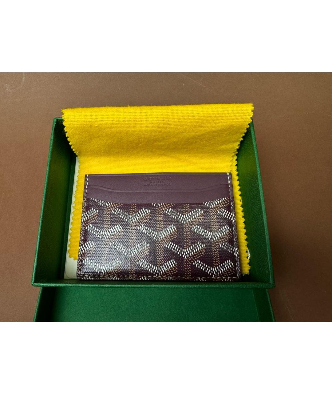 GOYARD Бордовый кожаный кардхолдер, фото 6