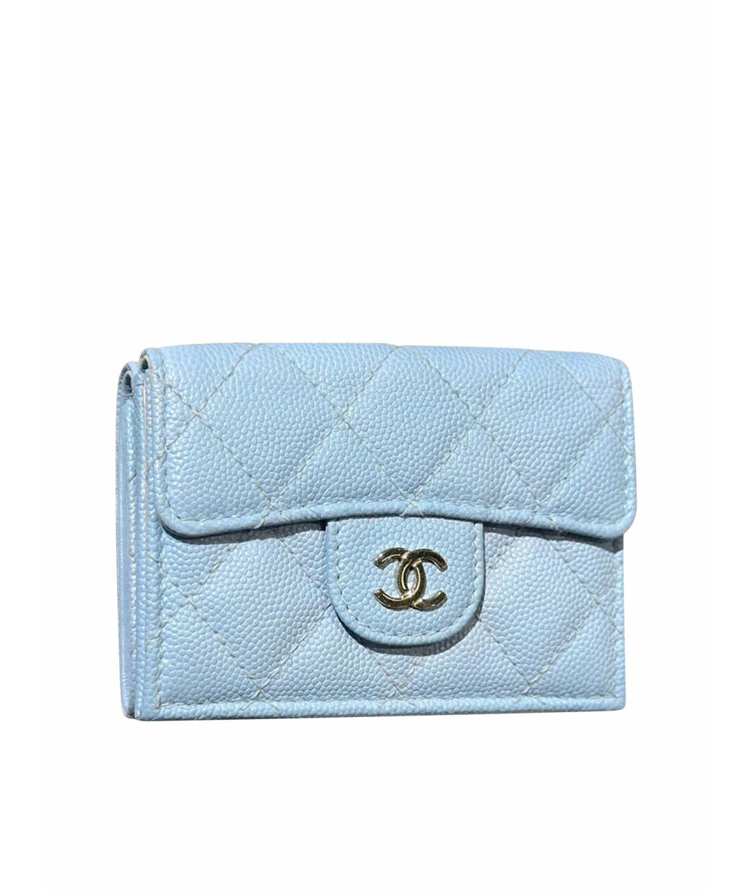 CHANEL Голубой кожаный кошелек, фото 1