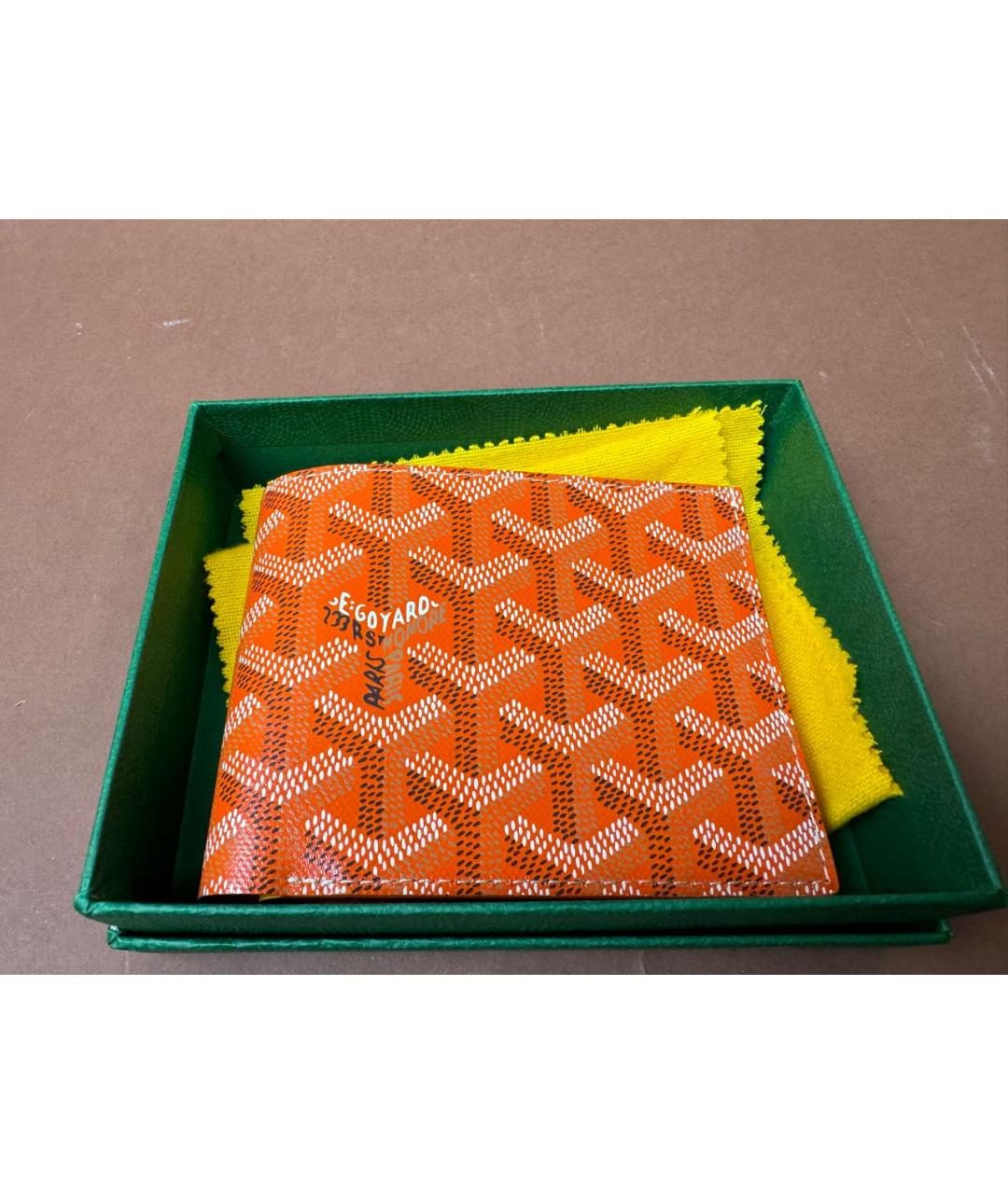 GOYARD Красный кожаный кошелек, фото 5