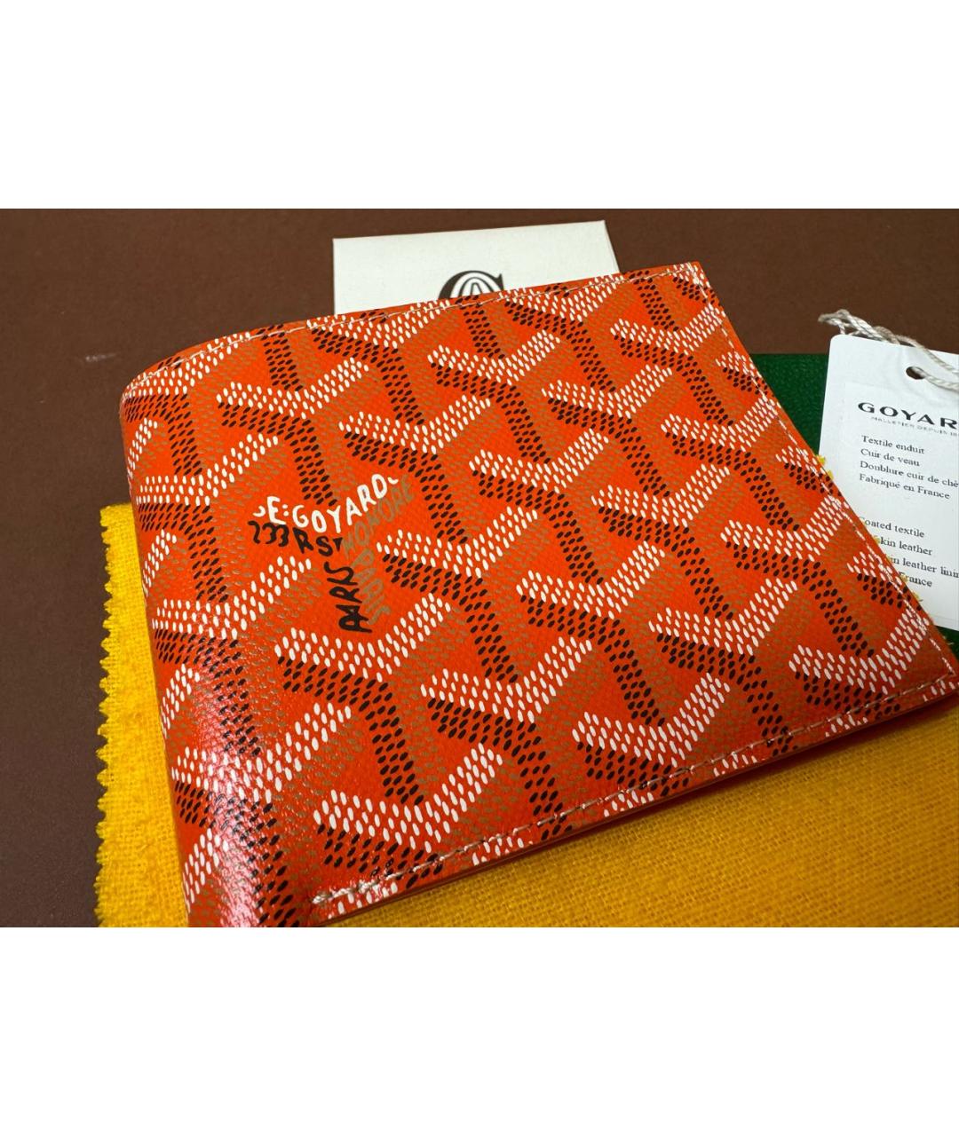 GOYARD Красный кожаный кошелек, фото 8