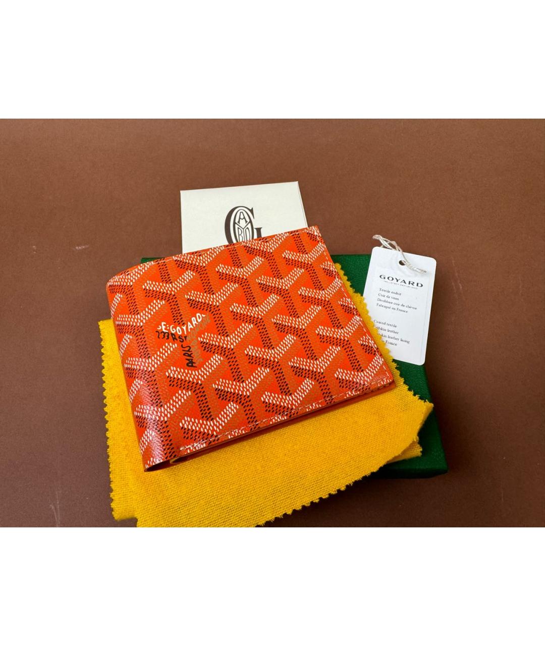 GOYARD Красный кожаный кошелек, фото 9